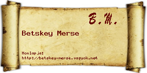 Betskey Merse névjegykártya